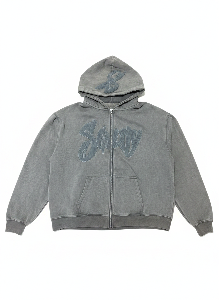 Basic Solity Zip Hoodie